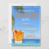 Man Summer Ocean Cocktail 50ste verjaardagsfeest Kaart (Voorkant)