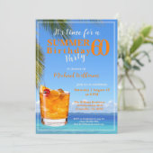 Man Summer Ocean Cocktail 60ste verjaardagsfeest Kaart (Staand voorkant)