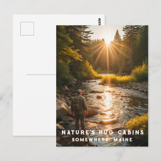 *~* Man Sun Vist Stream Maine Peace AP49 Briefkaart (Voorkant / Achterkant)