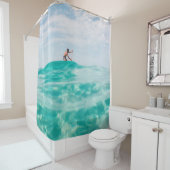 Man surfen douchegordijn (In situ)