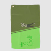 Man swinging een golfclub ontwerp Golfhanddoeken Golfhanddoek (Voorkant)
