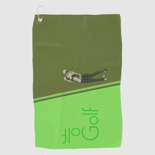 Man swinging een golfclub ontwerp Golfhanddoeken Golfhanddoek (Voorkant)