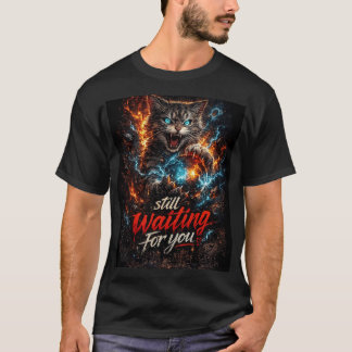 man t-shirt kat ontwerp nog steeds op je wachten