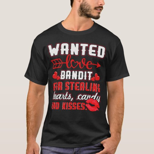 Man T-shirt met Valentijn Fun Sentence. (Voorkant)