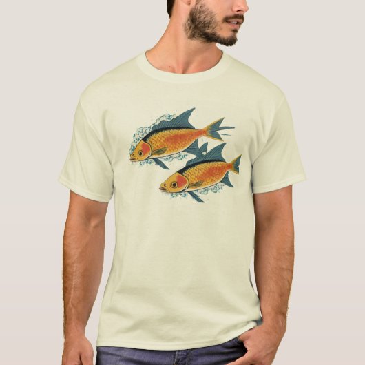 Man T-shirt ontwerp met fish boy T-shirt (Voorkant)