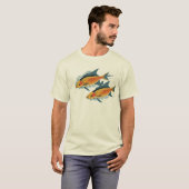 Man T-shirt ontwerp met fish boy T-shirt (Voorkant volledig)