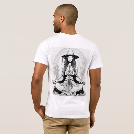 Man T-shirt Oval Horror Print (Achterkant volledig)