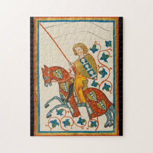 Man te paard 14e-eeuwse Codex Manesse Legpuzzel