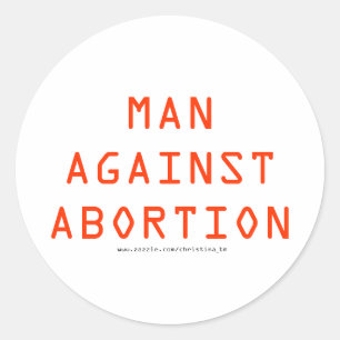 MAN TEGEN ABORTERING RONDE STICKER