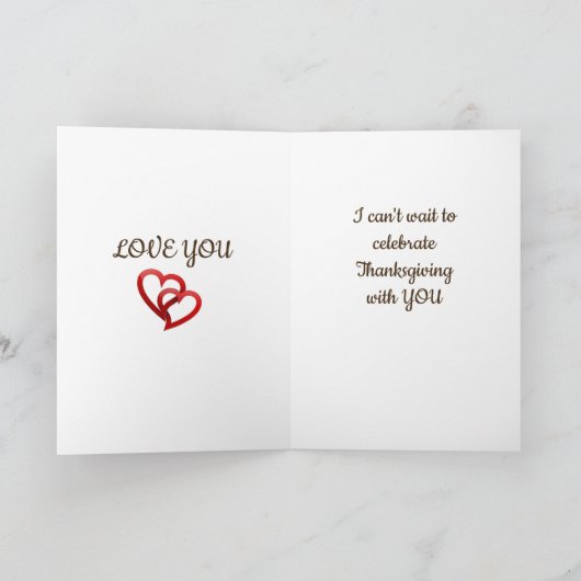 **MAN** THANKSGIVING LIEFDE EN ROMANCE FEESTDAGEN KAART (Binnen)