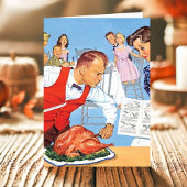  Man Thanksgiving Turkije Feestdagen Kaart