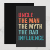 Man The Myth The Bad Influence Funny Feestdagenkaart (Voorkant / Achterkant)