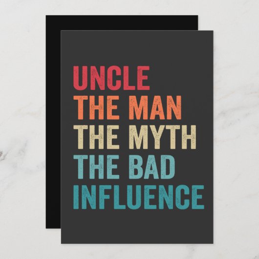 Man The Myth The Bad Influence Funny Feestdagenkaart (Voorkant / Achterkant)