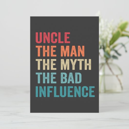 Man The Myth The Bad Influence Funny Feestdagenkaart (Staand voorkant)