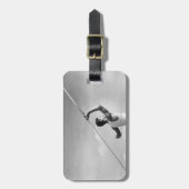 Man Throwing Javelin Bagagelabel (Voorkant verticaal)