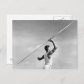 Man Throwing Javelin Briefkaart (Voorkant / Achterkant)