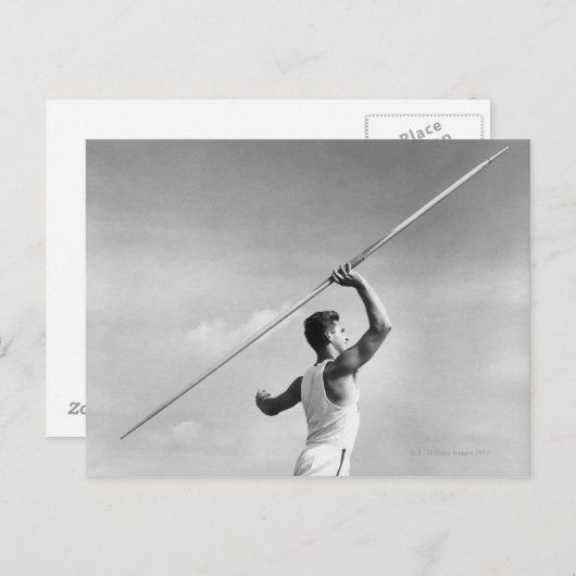 Man Throwing Javelin Briefkaart (Voorkant / Achterkant)