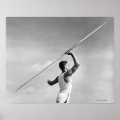 Man Throwing Javelin Poster (Voorkant)