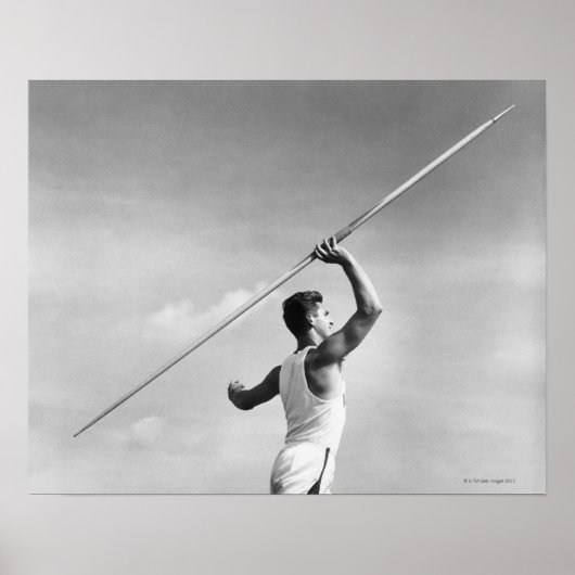 Man Throwing Javelin Poster (Voorkant)