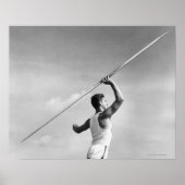 Man Throwing Javelin Poster (Voorkant)