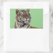 Man Tijger Hoofd Dier Wildlife natuur Kunst Rechthoekige Sticker (Tas)