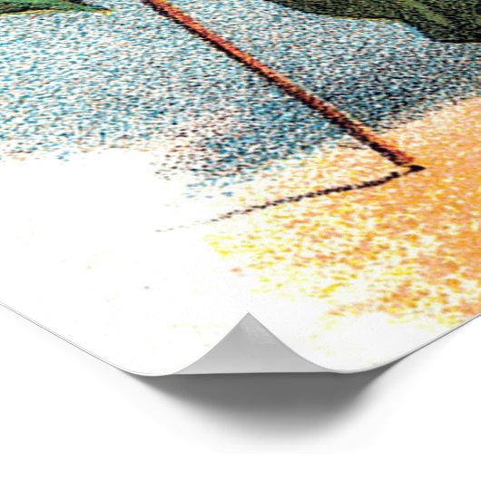 Man Tomato, grappige cartoon,  illustratie Poster (Hoek)