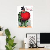 Man Tomato, grappige cartoon,  illustratie Poster (Thuiskantoor)