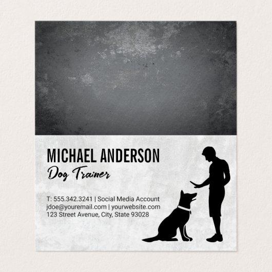 Man training Dog Visitekaartje (Buitenkant ongevouwen)