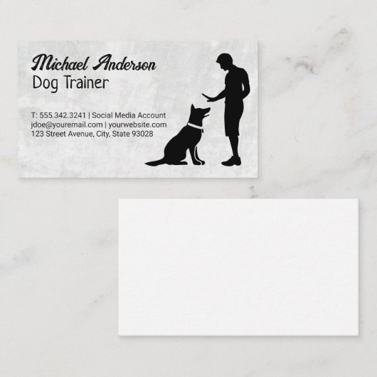 Man Training Hond Visitekaartje (Voorkant / Achterkant)