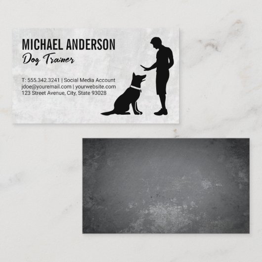 Man traint hond visitekaartje (Voorkant / Achterkant)