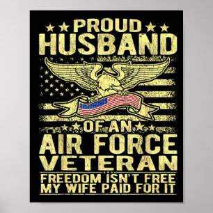 Man Trots Echtgenoot Luchtmacht Illustratie Poster