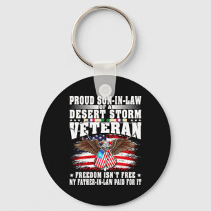 Man Trots Schoonzoon Van Desert Storm Veteraan Dom Sleutelhanger