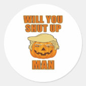 Man, Trumpkin Halloween Ronde Sticker (Voorkant)