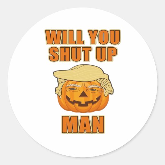 Man, Trumpkin Halloween Ronde Sticker (Voorkant)