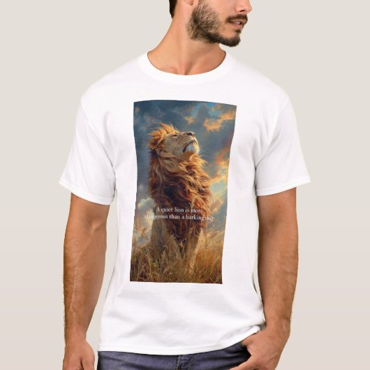 Man Tshirt met Loin Design (Voorkant)