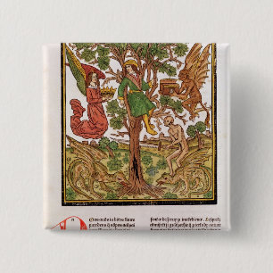 Man tussen deugd en deugd vierkante button 5,1 cm