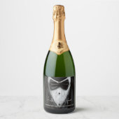 Man Tuxedo Verjaardag Elke Gebeurtenis Champagne  Sparkling Wijnetiket (Voorkant)