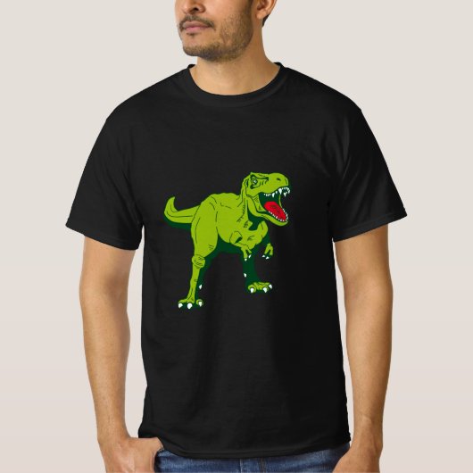 Man tyrannosaurus rex gestileerd t-shirt (Voorkant)