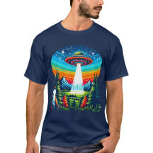 Man UFO blauw T-shirt