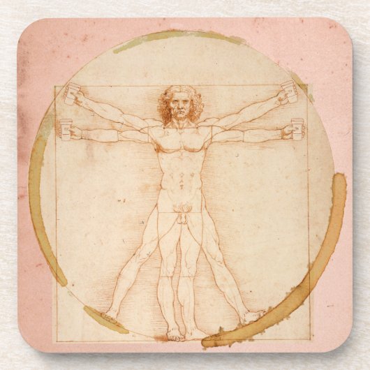 man uit het Vitruviaanse Man van Da Vinci Drankjes Onderzetter (Voorkant)