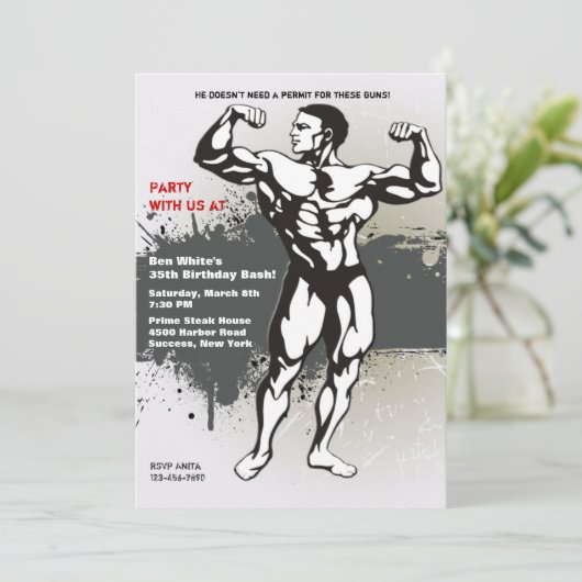 Man Uitnodiging (Staand voorkant)