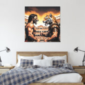 MAN V BEEST CANVAS AFDRUK (Insitu (Slaapkamer))