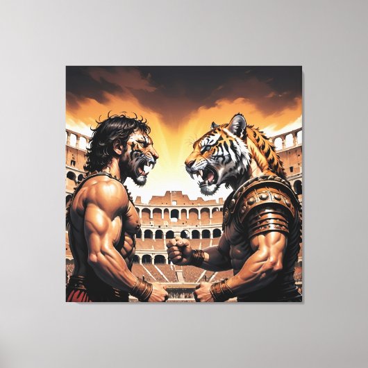 MAN V BEEST CANVAS AFDRUK (Voorkant)