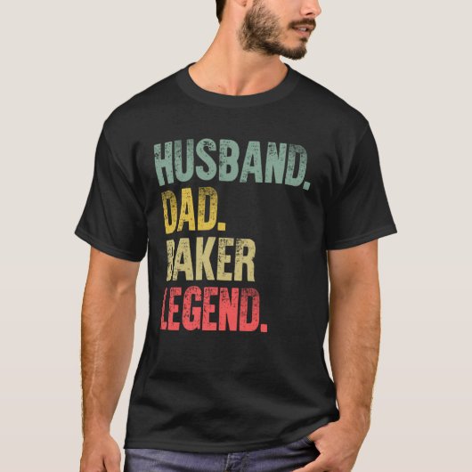 man vader bakker legende retro t-shirt (Voorkant)