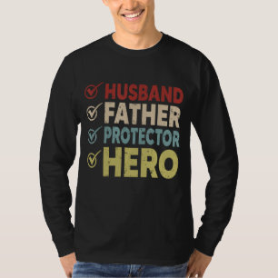  man vader beschermer held gelukkig vader t-shirt