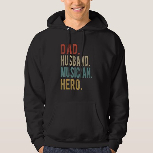 Man Vader Echtgenoot Musicus Held Hoodie (Voorkant)