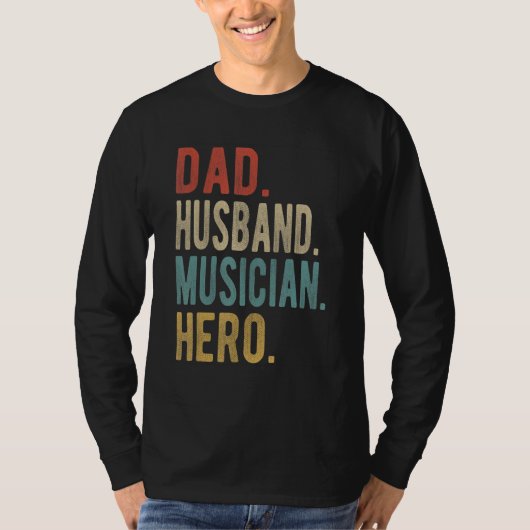 Man Vader Echtgenoot Musicus Held T-shirt (Voorkant)