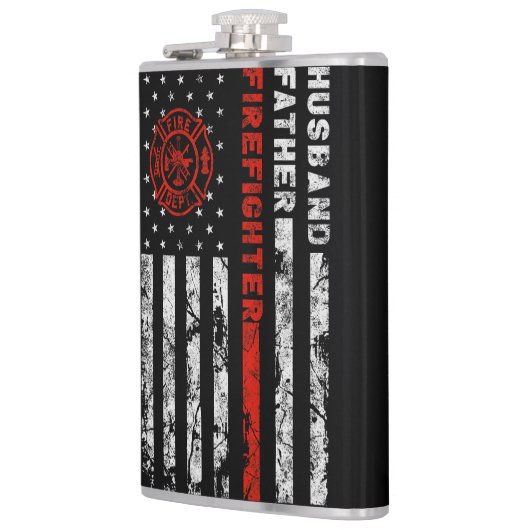 Man, vader en brandweerman heupfles (Links)