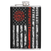 Man, vader en brandweerman heupfles (Voorkant)