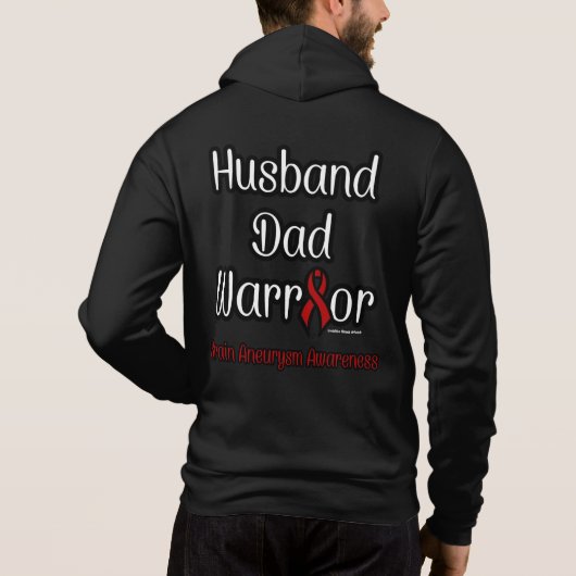 Man/vader/krijger...hersenaneurysma Hoodie (Achterkant)